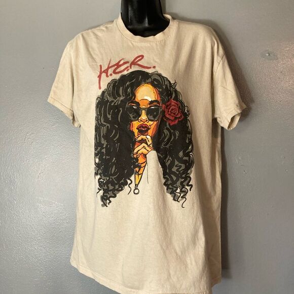 Tops - H.E.R. Tan Graphic Tshirt